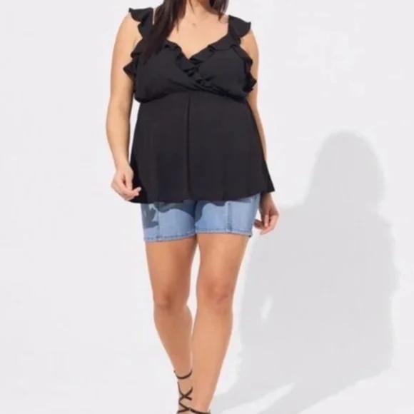 Criss Cross Ruffle Peplum Tank Top - Picture 4 of 4
